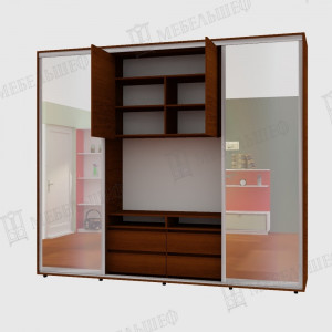 Шкаф-купе с ТВ зоной (55" диагональ) 2800*450*2400